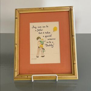 Vintage Framed Father Quote Art Print by Patsy Moore 1979 11 x 9 inches
